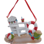 Christmas Beach Chair Ornament For Personalization